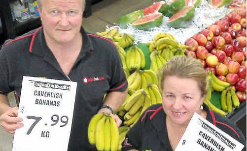 Roger and Marion Hill are happy banana costs are dropping.